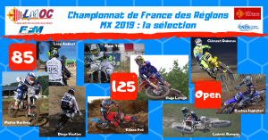 Championnat de France des Régions MX 2019 : la sélection